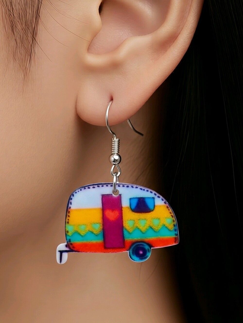 Retro Camper Earrings RV Travel Trailer Glamping Camping Jewelry Adventure Chic